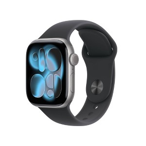 Apple Watch Series 11 (GPS) 46mm Space Gray Aluminum Case with Black Sport Band - S/M - Space Gray - (2025)