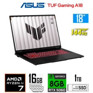 Asus TUF A18 FA808UM-IS74 GAMING Ryzen™ 7 260 1TB SSD 16GB 18 WUXGA (1920x1200) 144Hz WIN11 IR Webcan NVIDIA® RTX 5060 8192MB GRAY RGB Backlit Keyboard