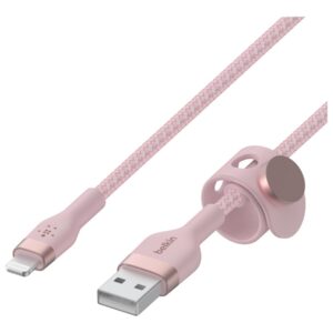 Belkin Boost Charge™ Pro Flex Cable Usb-A To Ltg, Braided Silicone 3 Mt Pink
