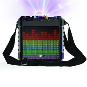 Gemini MPA-K650 Portable Karaoke Party Speaker 6.5 Woofer Bluetooth USB SD FM Radio LED Lights Wired Mic Echo Control Rechargeable Battery Remote Control BLACK