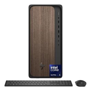 HP OmniDesk AI M03-0034 TOWER Core™ Ultra 5 225 512GB SSD 8GB WIN11 Wireless Keyboard Mouse BLACK / DARK WOOD