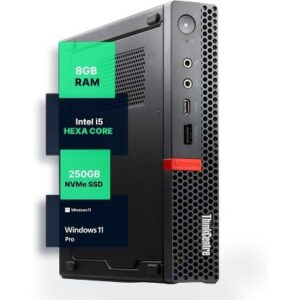 Lenovo ThinkCentre M720q Tiny Core™ i5-8500 256GB SSD 8GB WIN11 Pro BLACK Keyboard Mouse