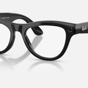 Ray-Ban Meta Skyler Smart Glasses : CLEAR / GREY Transitions, 3F Lens Category, BLACK Frame M (50-22)