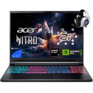 Acer Nitro V 16S AI ANV16S-41-R27B GAMING Ryzen™ 7 260 1TB SSD 16GB 16 WUXGA (1920x1200) 180Hz IPS WIN11 NVIDIA® RTX 5060 8192MB BLACK 4-Zone RGB Backlit Keyboard