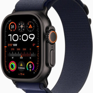 Apple Watch Ultra 2 GPS + Cellular, 49mm Black Titanium Case with Dark Green Alpine Loop - M