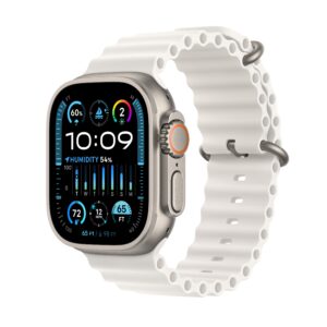 Apple Watch Ultra 2nd Gen (GPS + Cellular) 49mm WHITE Titanium Case with White Ocean Band