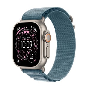 Apple Watch Ultra 3 GPS + Cellular, 49mm Titanium Case with Light Blue Alpine Loop M