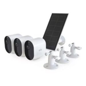 Arlo Pro 5S 2K Spotlight Camera 3 Cameras & 1 Solar Panel White