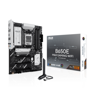 Asus B650E MAX GAMING WiFi AMD B650 ATX Motherboard DDR5, PCIe 5.0 Ready, 3X M.2 Slots, Wi-Fi 6E, Realtek 2.5Gb Ethernet, DisplayPort, HDMI™, USB 10Gbps Type-A & Type-C®, BIOS Flashback™, Aura Sync NO WARRANTY
