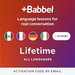 Babbel Learn a New Language : Lifetime App Subscription, 14 Languages, Online Code (Digital Delivery Only)