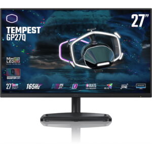 Cooler Master Tempest GP27-FQS GAMING Monitor 27 WQHD (2560x1440) 165Hz IPS 1ms (GtG) 600/1200 cd/m² HDR1000 FreeSync Premium 1000:1 2xHDMI (2.0) 1xDP (1.2) USB Hub 2xSpeakers Adjustable Stand BLACK