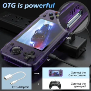 Gamer Boy Classic Edition Handheld GAMING Console ATOMIC PURPLE : 15,000 Classic Games, 3.5 Display, Hall Effect Joysticks, Back Buttons, Portable Storage Bag