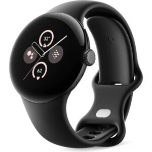 Google Pixel Watch 2 Smartwatch (Wi-Fi) 41mm MATTE BLACK Aluminum Case with OBSIDIAN (BLACK) Band : with OBSIDIAN (BLACK) S/L Active Band, BT5.0 / 802.11 b/g/n / NFC, 1.2  AMOLED TOUCHCSREEN , 5 ATM Water / Dust Resistant (IP68)