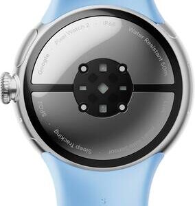 Google Pixel Watch 2 Smartwatch (Wi-Fi) 41mm POLISHED SILVER Aluminum Case with BAY(LIGHT BLUE) SILVER Band : with BAY (LIGHT BLUE) S/L Active Band, BT5.0 / 802.11 b/g/n / NFC, 1.2  AMOLED TOUCHCSREEN , 5 ATM Water / Dust Resistant (IP68)