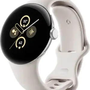 Google Pixel Watch 2 Smartwatch (Wi-Fi) 41mm POLISHED SILVER Aluminum Case with PORCELAIN (GRAY) Band : with PORCELAIN (GRAY) S/L Active Band, BT5.0 / 802.11 b/g/n / NFC, 1.2  AMOLED TOUCHCSREEN , 5 ATM Water / Dust Resistant (IP68)