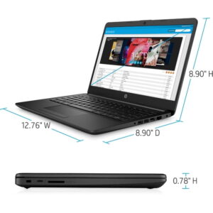 HP 14-DK1003 AMD Athlon™ Silver 3050U 2.3GHz 128GB SSD 4GB 14 (1366x768) BT WIN10 Webcam JET BLACK