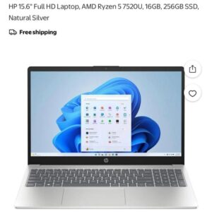 HP 15-FC0093 Ryzen™ 5 7520U 256GB SSD 16GB 15.6  (1920x1080) WIN11 NATURAL SILVER
