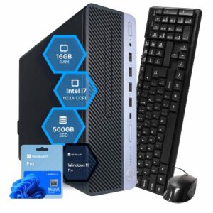 HP ProDesk 600 G4 SFF Core™ i7-8700 500GB SSD 16GB WIN11 Pro Keyboard Mouse BLACK