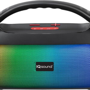 IQ sound Cool Smaller Size Fashionable 2 x 2 Portable Bluetooth® 5.1 Speaker / TWS / RGB Panel / IPX4 Water Resistant / Rechargeable / FM Radio / USB / Aux in / Light Show / RMS 8W (Must be purchased in packs of 12)
