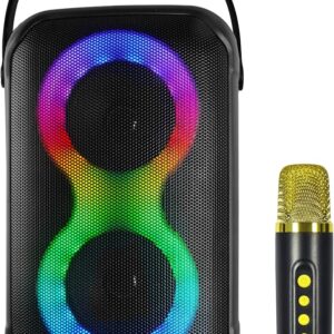 IQ sound IQ-3704BT KARAOKE KRAZE 2x4 Portable Bluetooth Party Speaker/TWS/FM/USB/Micro SD/LED Light Show/Voice Effects Wireless Mic Included/Control Panel/RMS 16W/Rechargeable 3000mAh/Carry Handle (Must be purchased in packs of 24)
