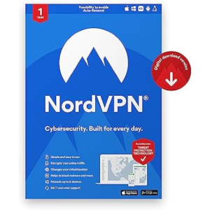 NordVVPN Standard 2-Year VPN & Cybersecurity Software For 10 Devices (Digital Delivery Only) : Global Compatibility, Block Malware / Malicious Links / Ads, Protect Personal Information, PC / Mac / Mobile
