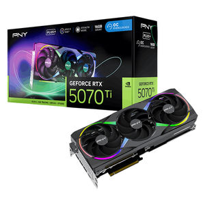 PNY NVIDIA GeForce RTX 5070 Ti OC Triple Fan 16GB 256-bit GDDR7 PCI-Express 5.0 x16 Graphics Card : 3 x DP (2.1b), 1 x HDMI (2.1b)