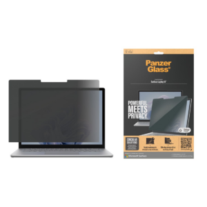 PanzerGlass Microsoft Surface Laptop 3 15  Privacy Screen Protector : Tempered Glass, Privacy Filter, Full Frame Edge-to-Edge, 100% Touch, Scratch Resistant, Anti-glare Coating, Blue Light Reduction