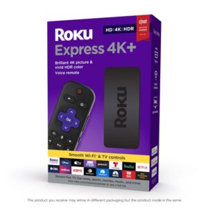 Roku Express 4K+ Streaming Media Player (2021) VOICE REMOTE PREMIUM HDMI BLACK