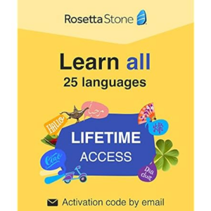 Rosetta Stone Learn UNLIMITED Languages : Lifetime Access, Learn 24 Languages, PC / Mac / iOS / Android, Online Code (Digital Delivery Only)