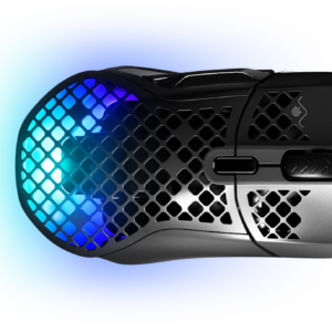 SteelSeries Aerox 5 Ultra Lightweight Honeycomb Wireless GAMING Mouse BLACK : Bluetooth / RF 2.4GHz, 3-Zone RGB, 9 Programmable Buttons, Water Resistant, Rechargeable Battery