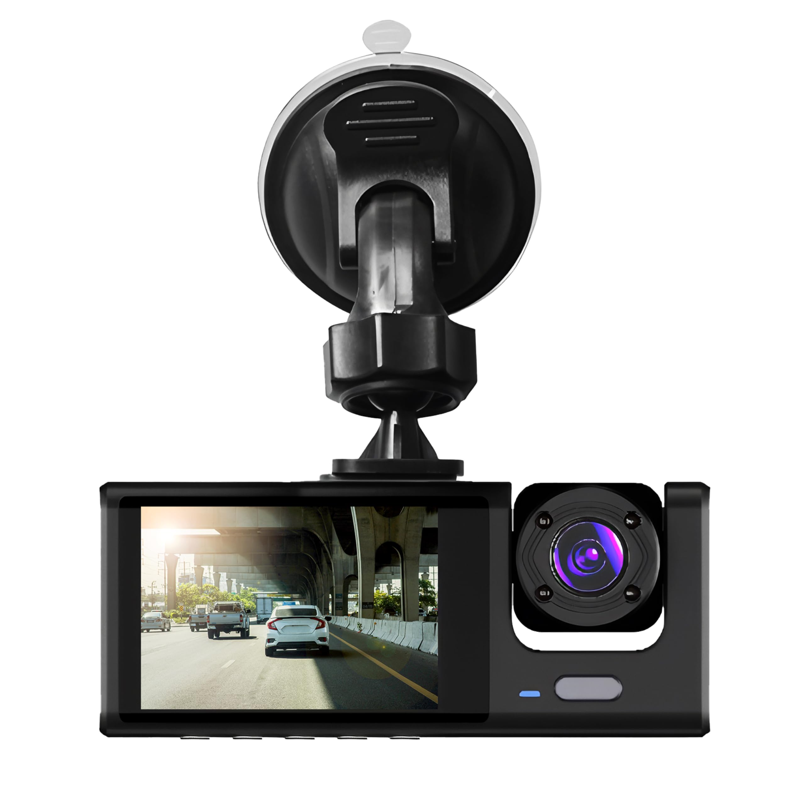 Supersonic SC-580DC Road Eye Pro Digital Car Video Recorder / HD 1080P-720P or VGA 480P / 120° Wide / Motion & G-Sensor / SD up 32GB / Built Mic / Photo Mode / Park Monitor / Front-Cabin-Rear: 3 Cameras / Swivel (Must be purchased in pack of 20)