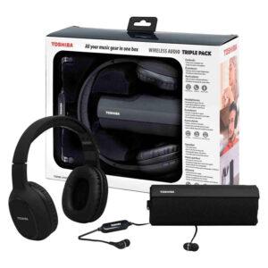 Toshiba Audio 3-in 1 Package (Headphones + earphones + Speaker) Black