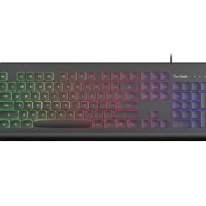 ViewSonic KU315 Wired Gaming Keyboard, RGB Rainbow Lighting, Sleek Design, Black (ENGLISH) - MOQ 20 pcs. per Master