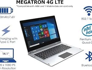 iView MEGATRON 4G 2-IN-1 CONVERTIBLE Pentium J3710 64GB eMMC 4GB 14.1  (1920x1080) TOUCHSCREEN 4G LTE WIN10 Pro